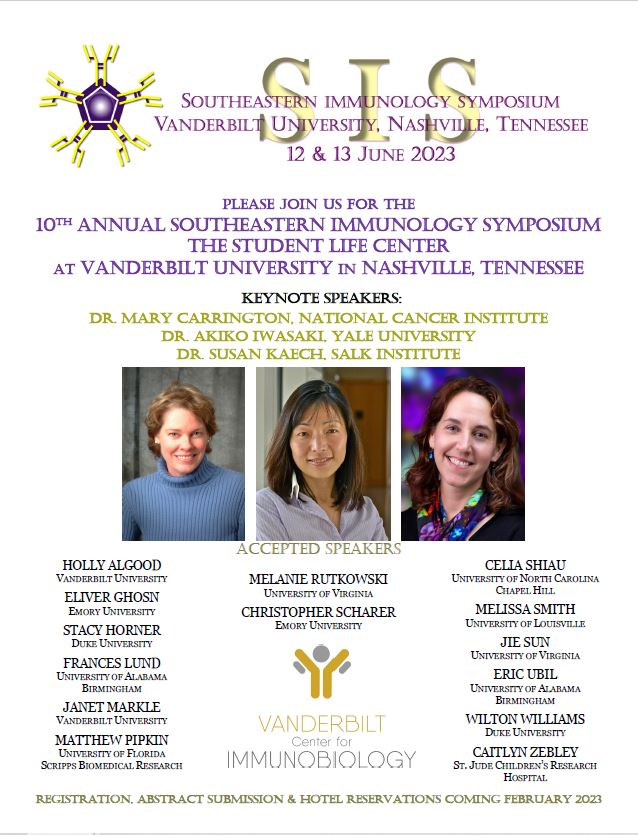 10th Annual Southeastern Immunology Symposium 2023 Vanderbilt Center